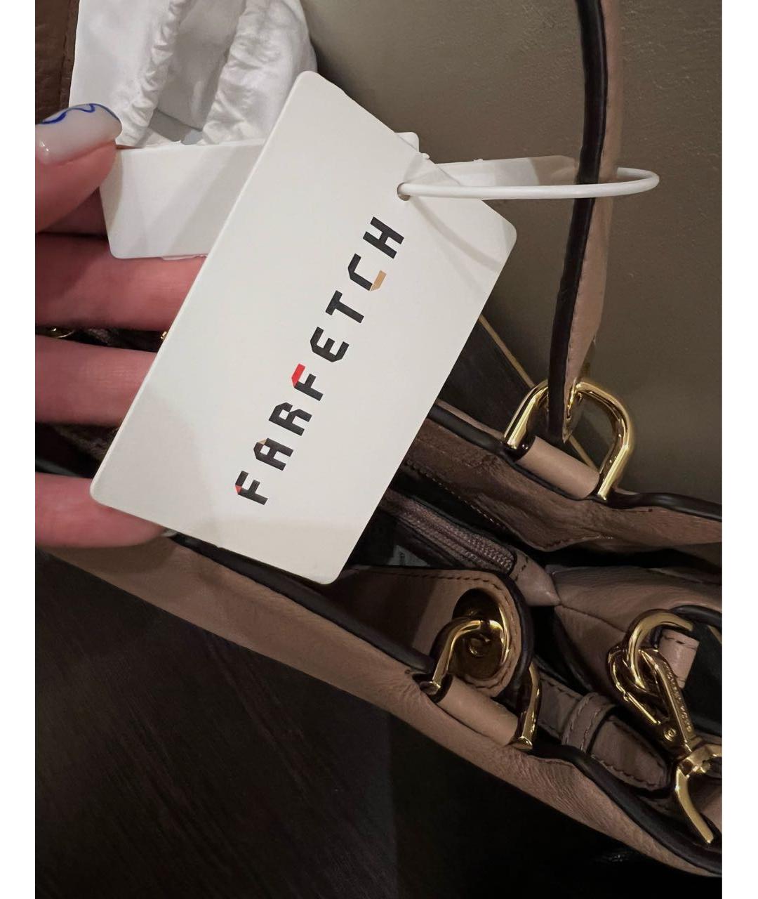 MICHAEL MICHAEL KORS Бежевая кожаная сумка тоут, фото 4