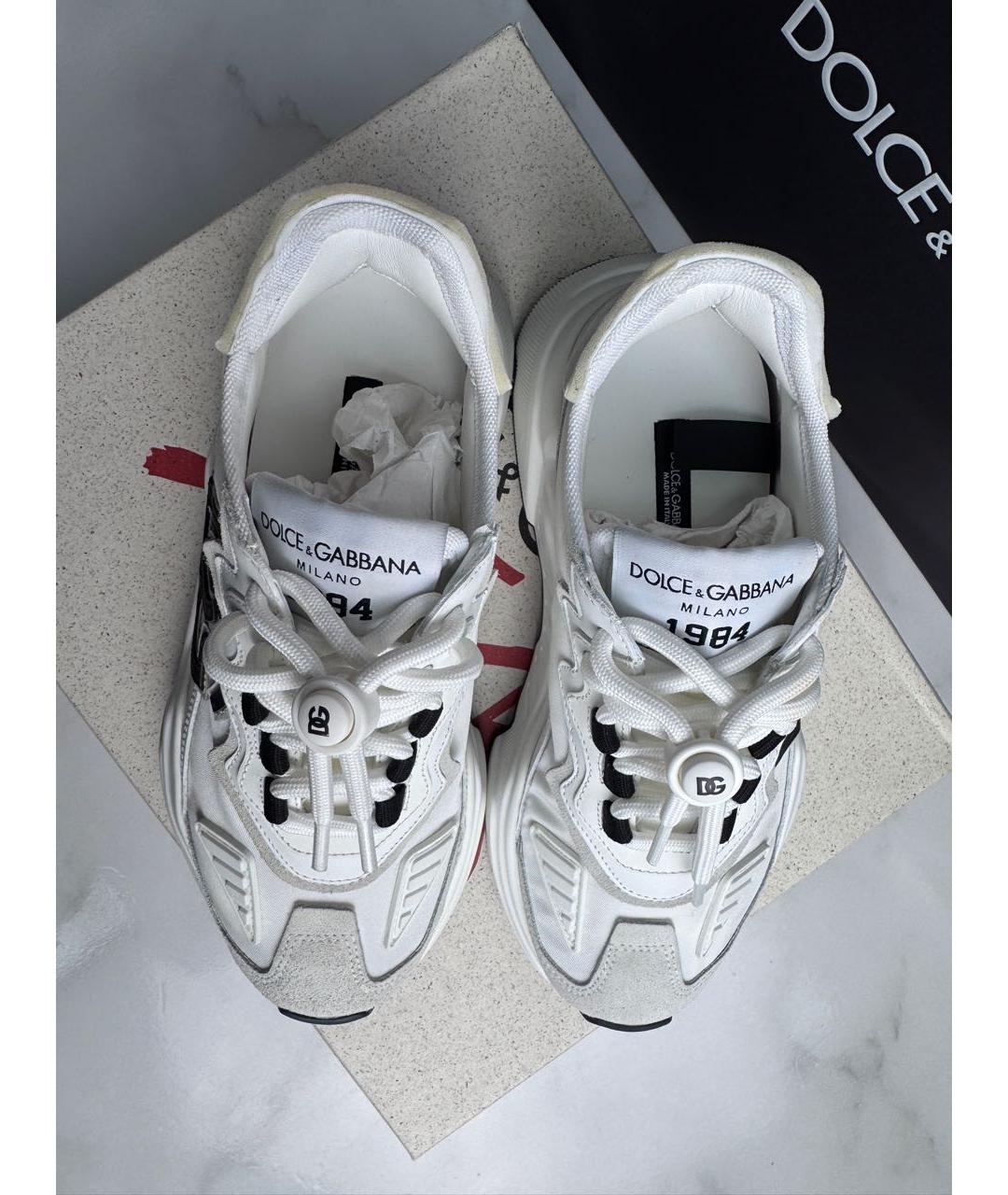 DOLCE&GABBANA Белые замшевые кроссовки, фото 2