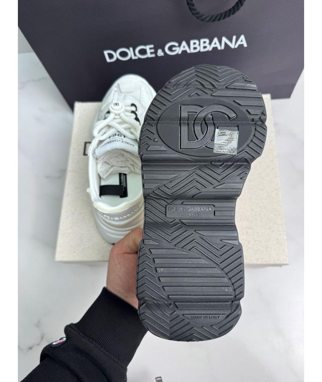 DOLCE&GABBANA Белые замшевые кроссовки, фото 4