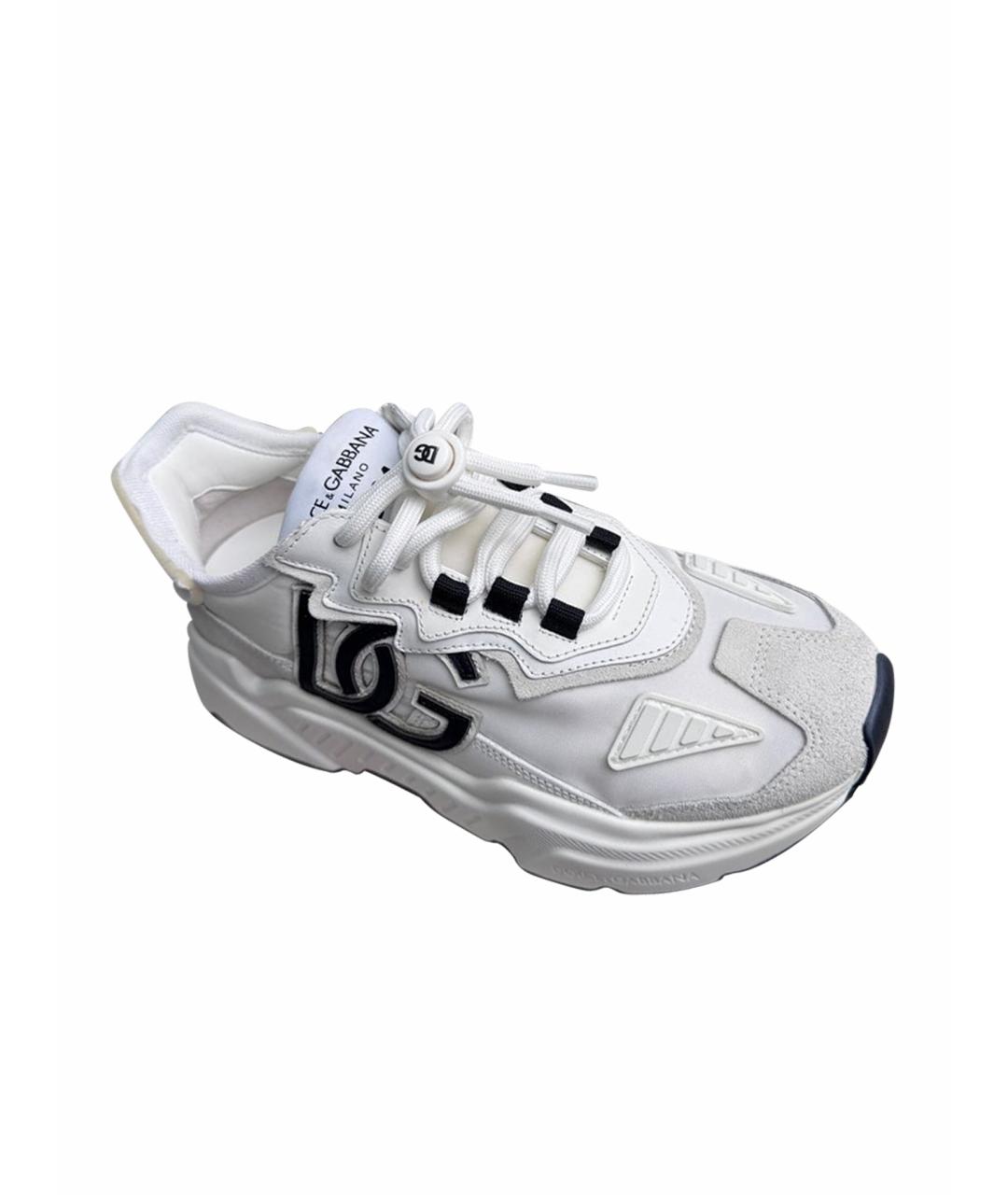 DOLCE&GABBANA Белые замшевые кроссовки, фото 1