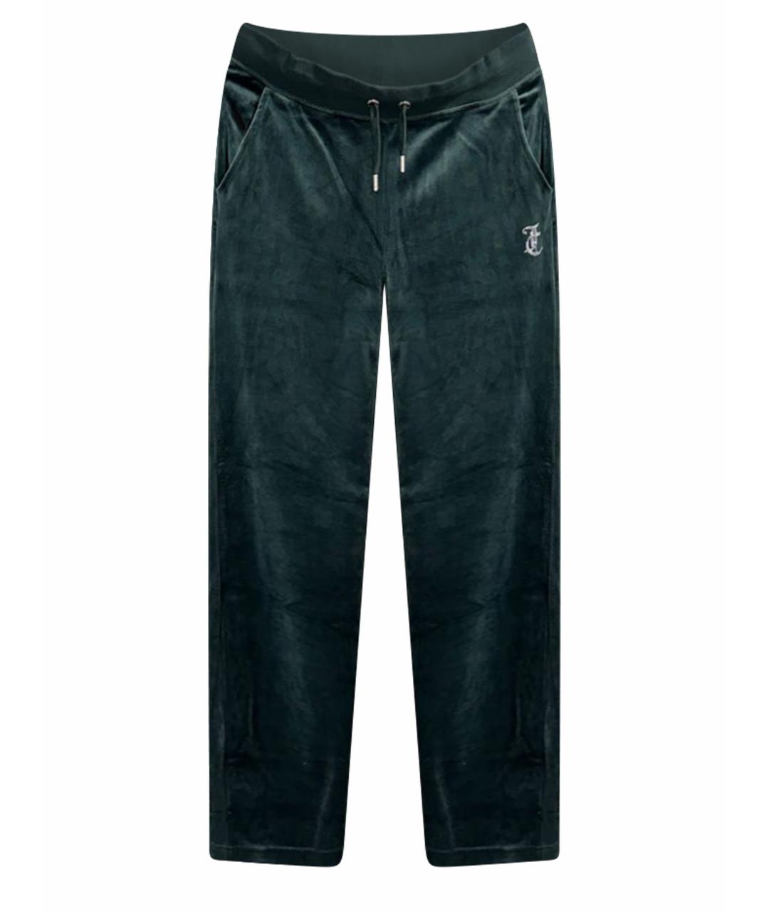 JUICY COUTURE Зеленые велюровые прямые брюки, фото 1