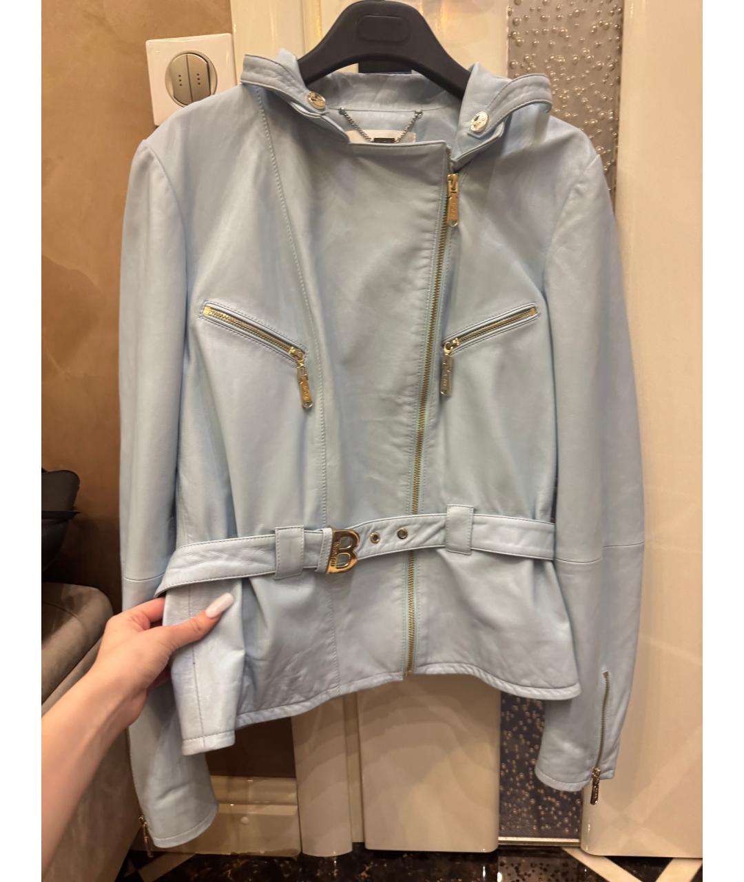 BLUGIRL Голубая кожаная куртка, фото 6