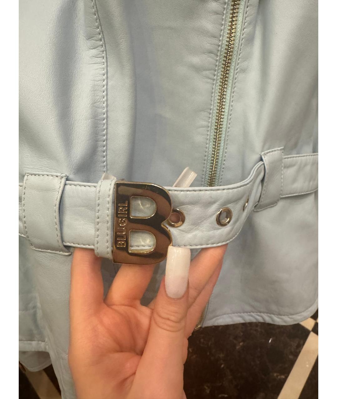 BLUGIRL Голубая кожаная куртка, фото 4