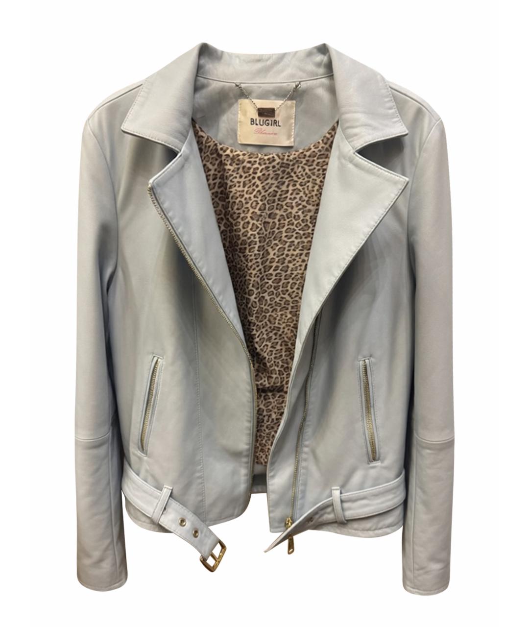 BLUGIRL Голубая кожаная куртка, фото 1