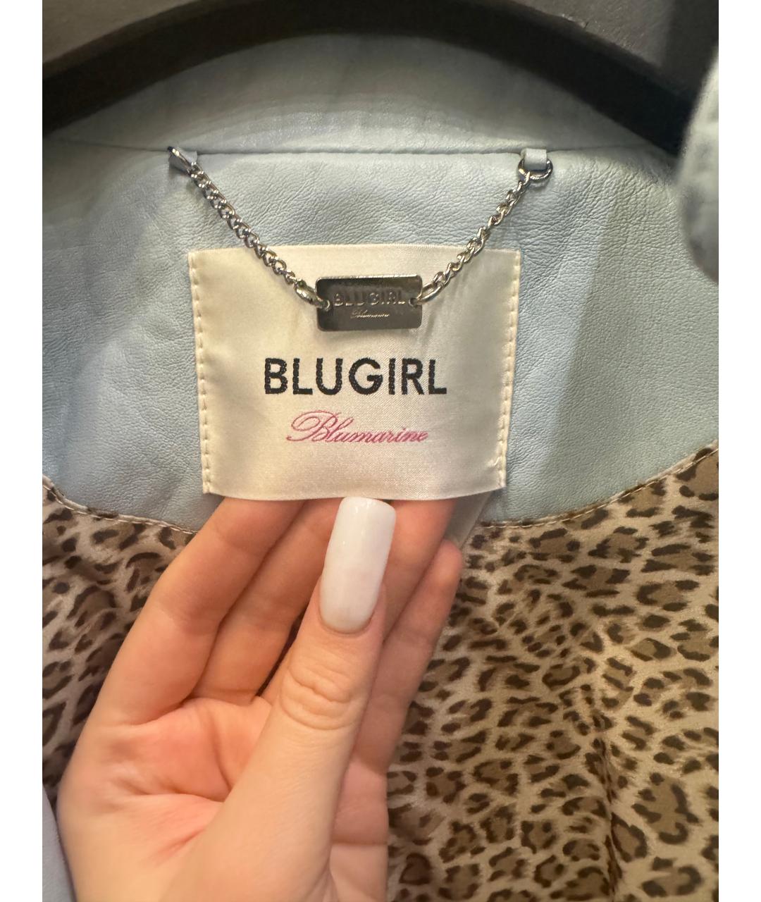 BLUGIRL Голубая кожаная куртка, фото 3