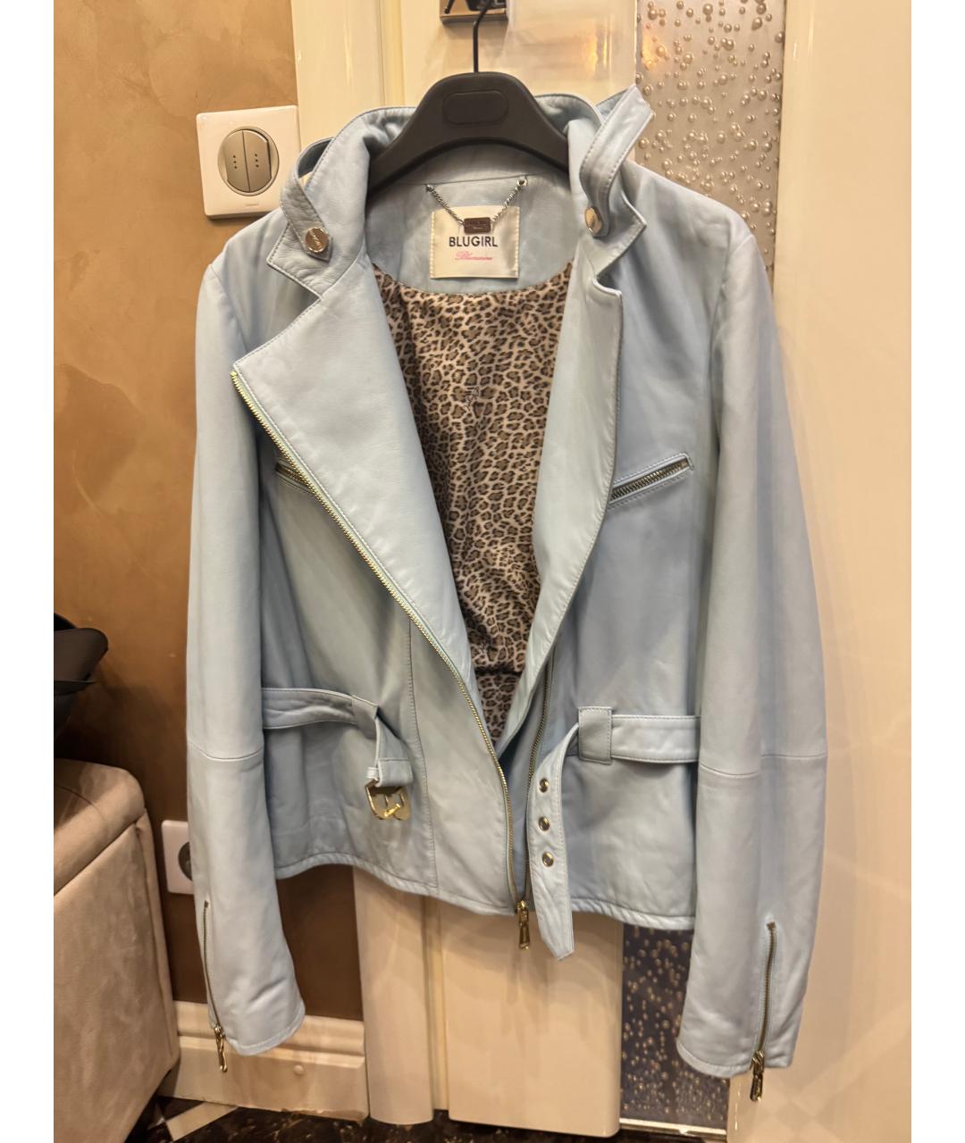 BLUGIRL Голубая кожаная куртка, фото 7