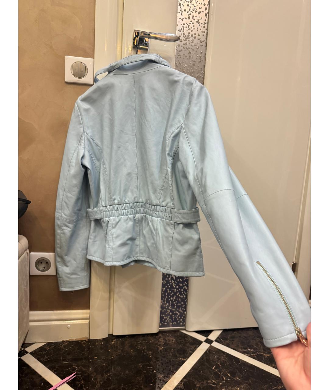 BLUGIRL Голубая кожаная куртка, фото 2
