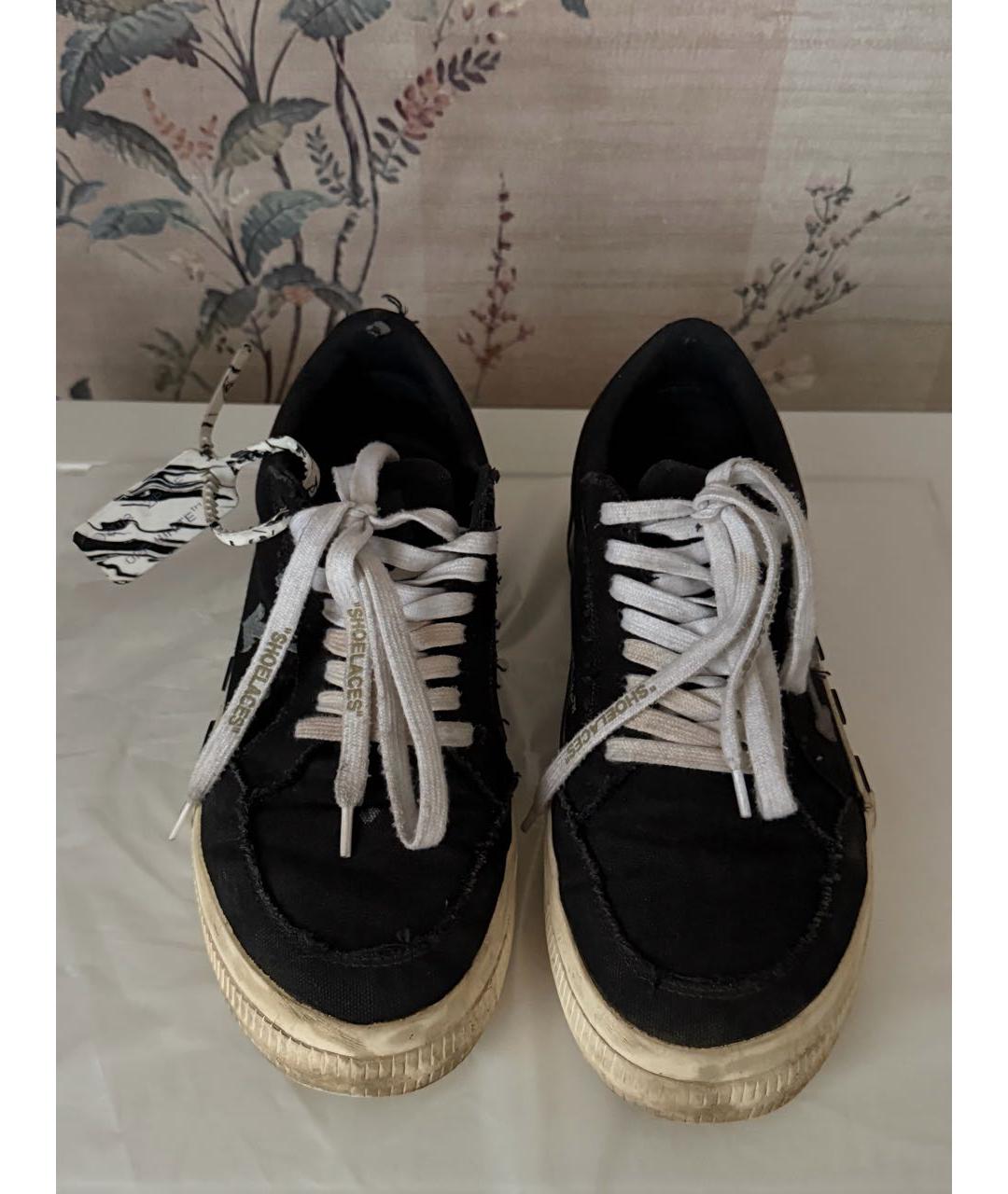 OFF-WHITE Черные текстильные кеды, фото 2