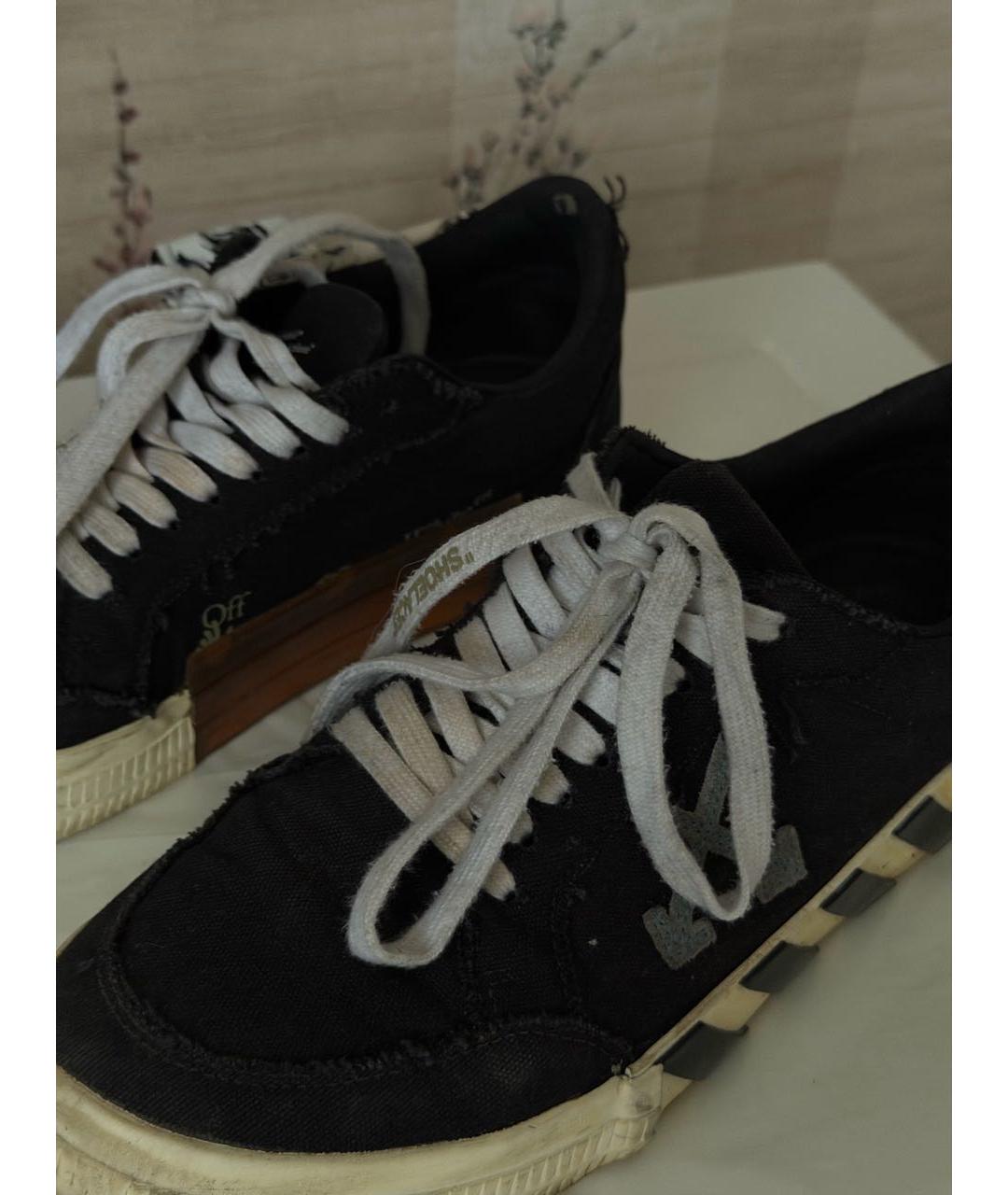 OFF-WHITE Черные текстильные кеды, фото 5