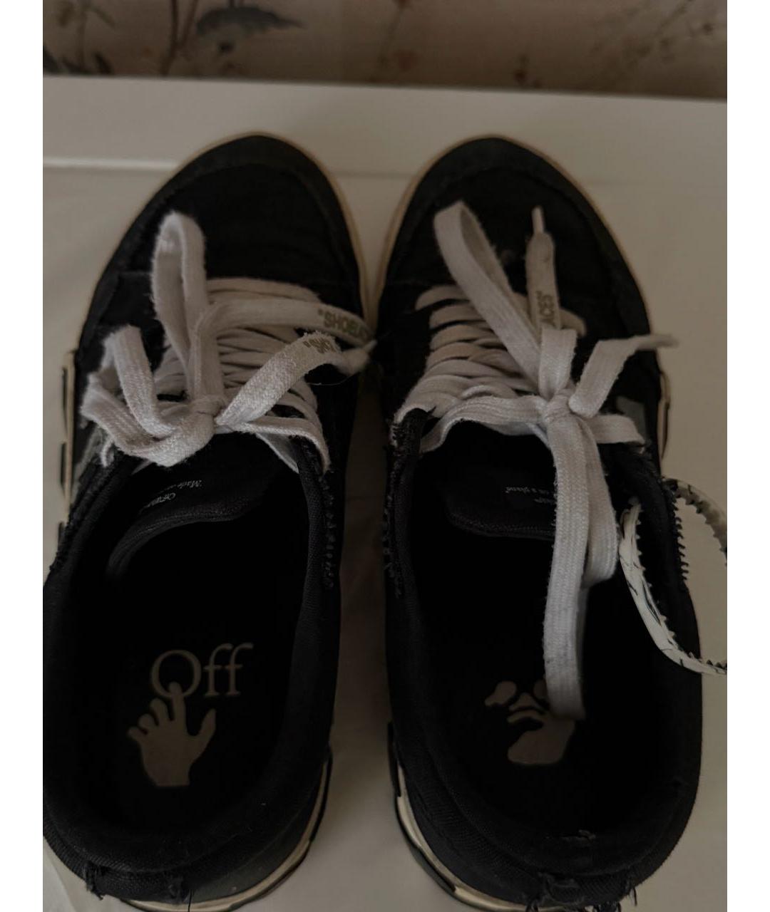 OFF-WHITE Черные текстильные кеды, фото 3