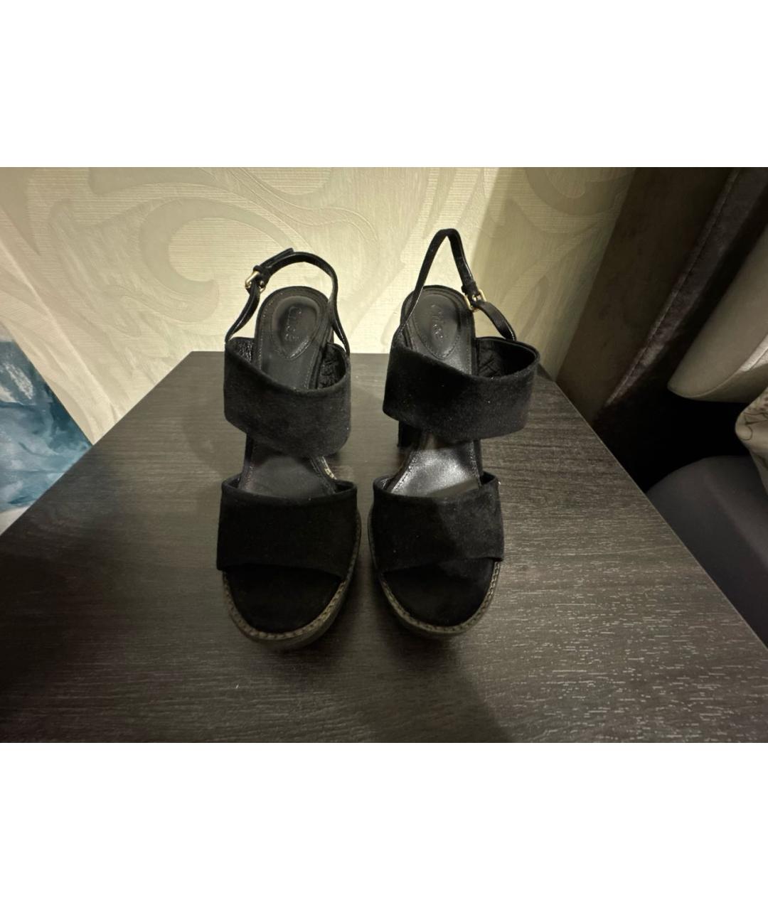 CHLOE Черные замшевые босоножки, фото 2