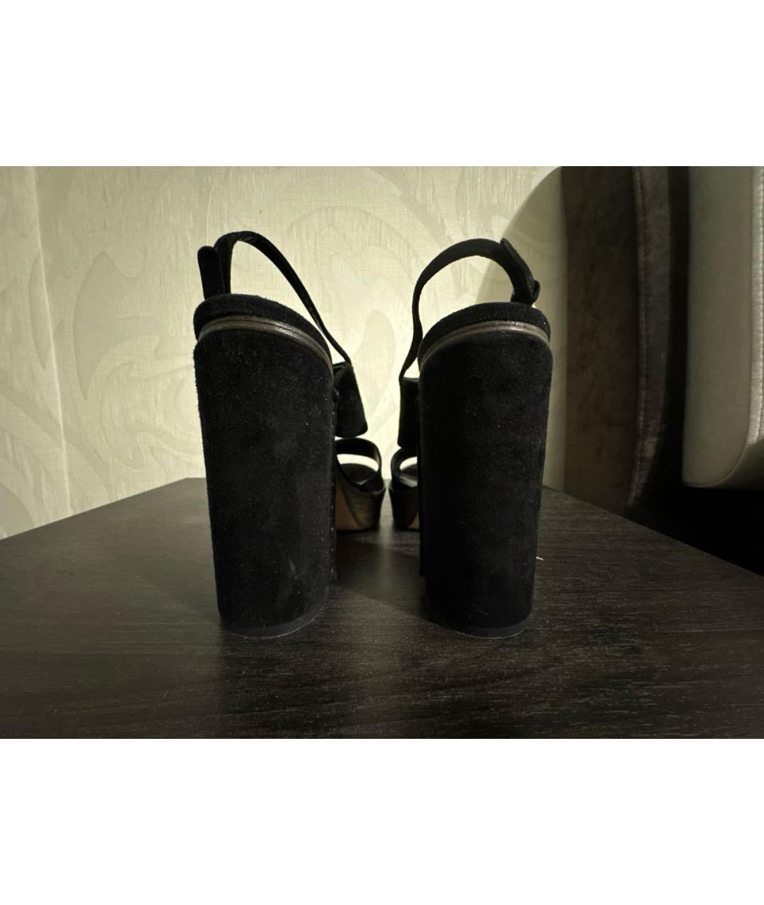 CHLOE Черные замшевые босоножки, фото 4