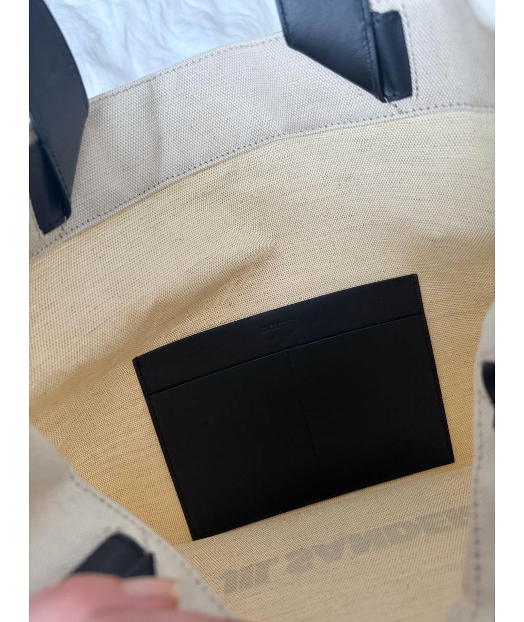 JIL SANDER Бежевая хлопковая сумка тоут, фото 4