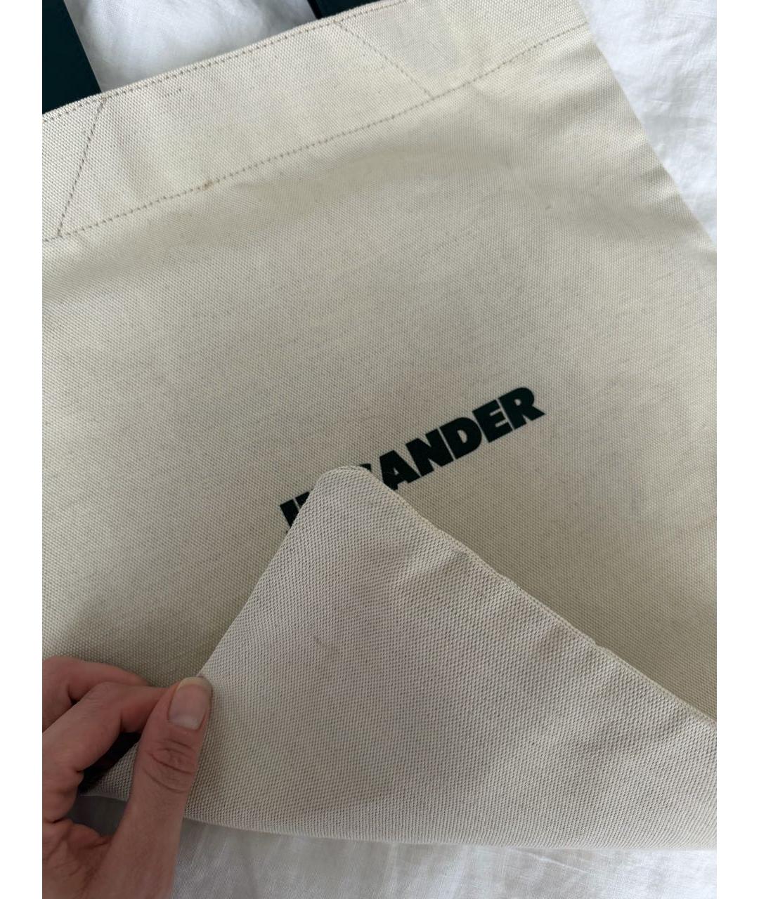 JIL SANDER Бежевая хлопковая сумка тоут, фото 6