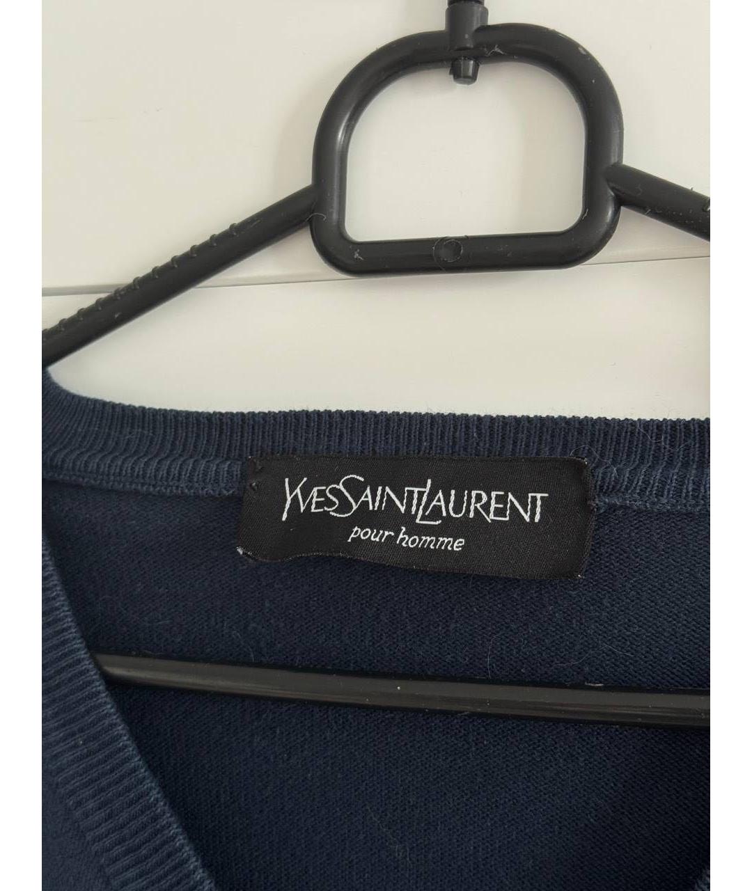 SAINT LAURENT Темно-синий джемпер / свитер, фото 3