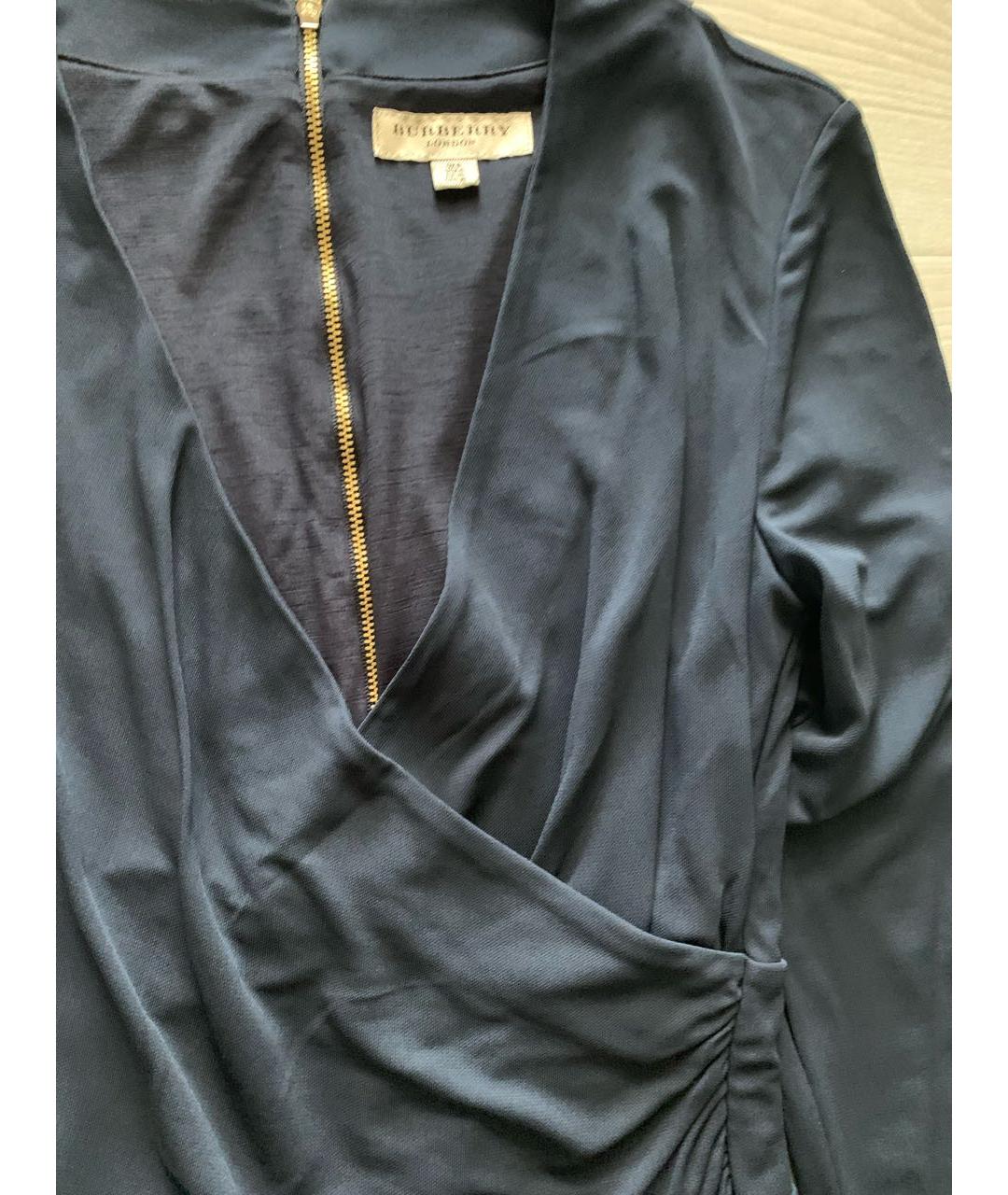 BURBERRY Синее вискозное вечернее платье, фото 5