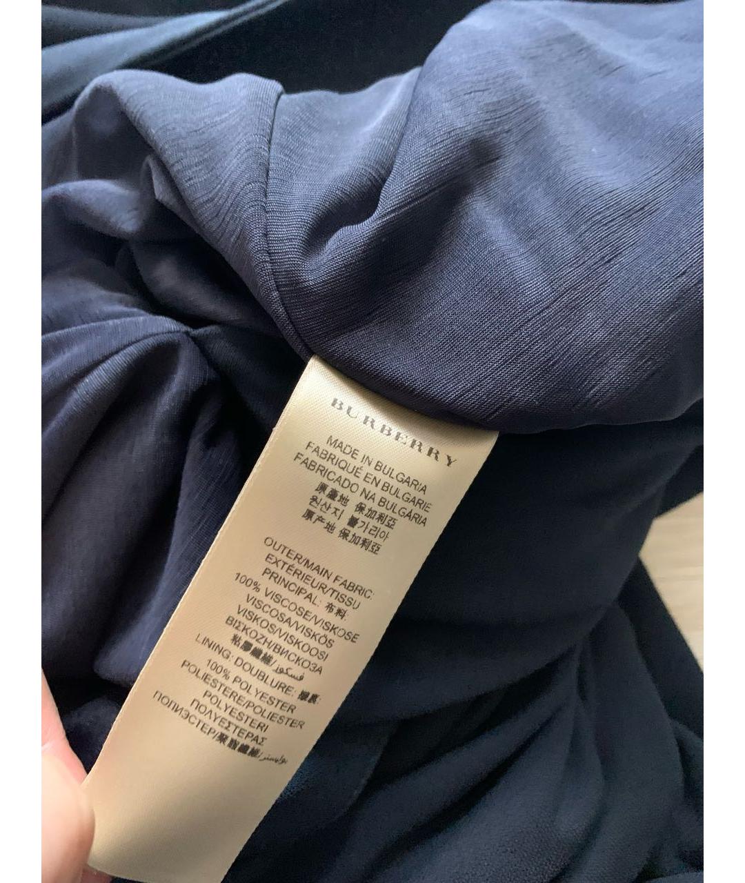 BURBERRY Синее вискозное вечернее платье, фото 6