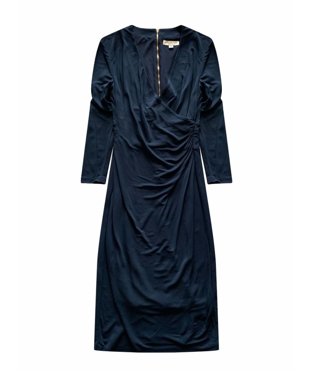 BURBERRY Синее вискозное вечернее платье, фото 1