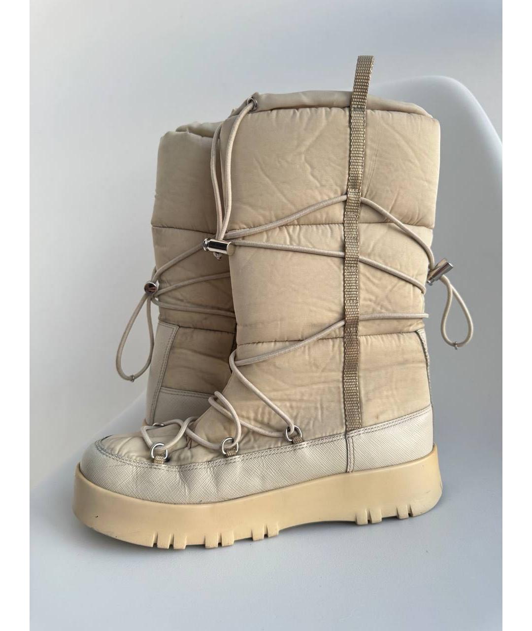 PRADA Бежевые ботинки, фото 5