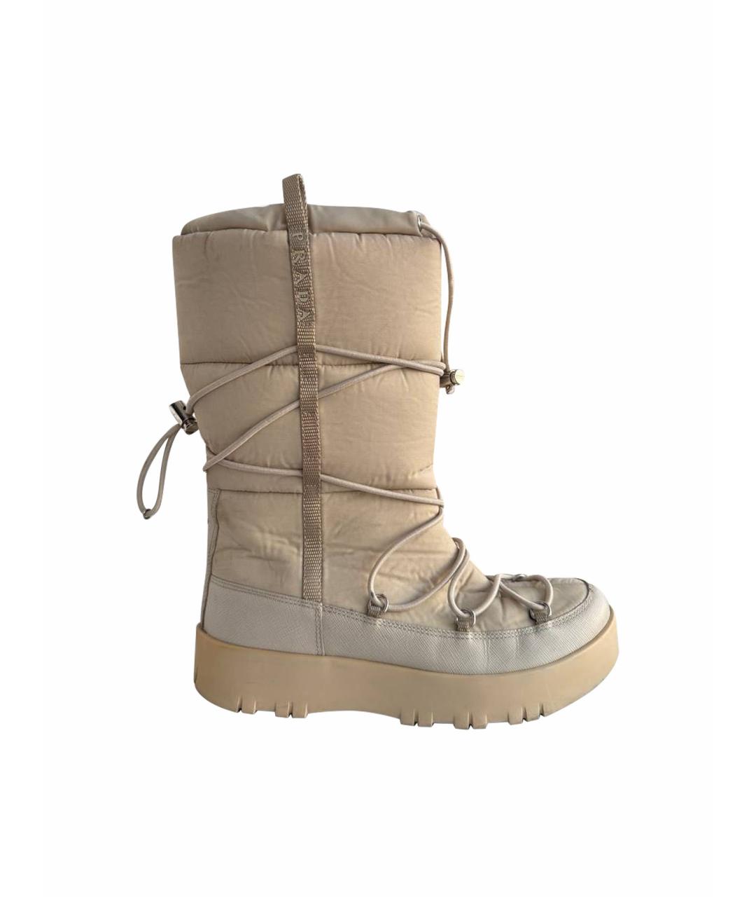 PRADA Бежевые ботинки, фото 1