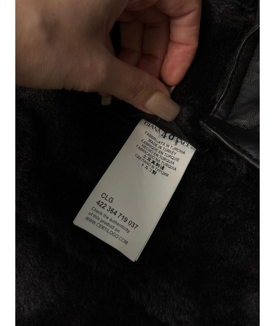 VERSACE COLLECTION Черная кожаная дубленка, фото 6