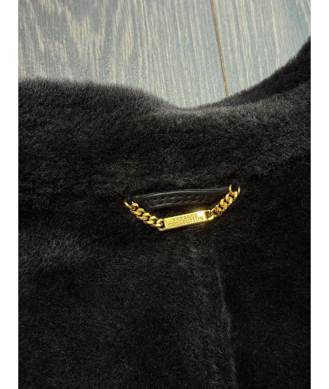 VERSACE COLLECTION Черная кожаная дубленка, фото 5
