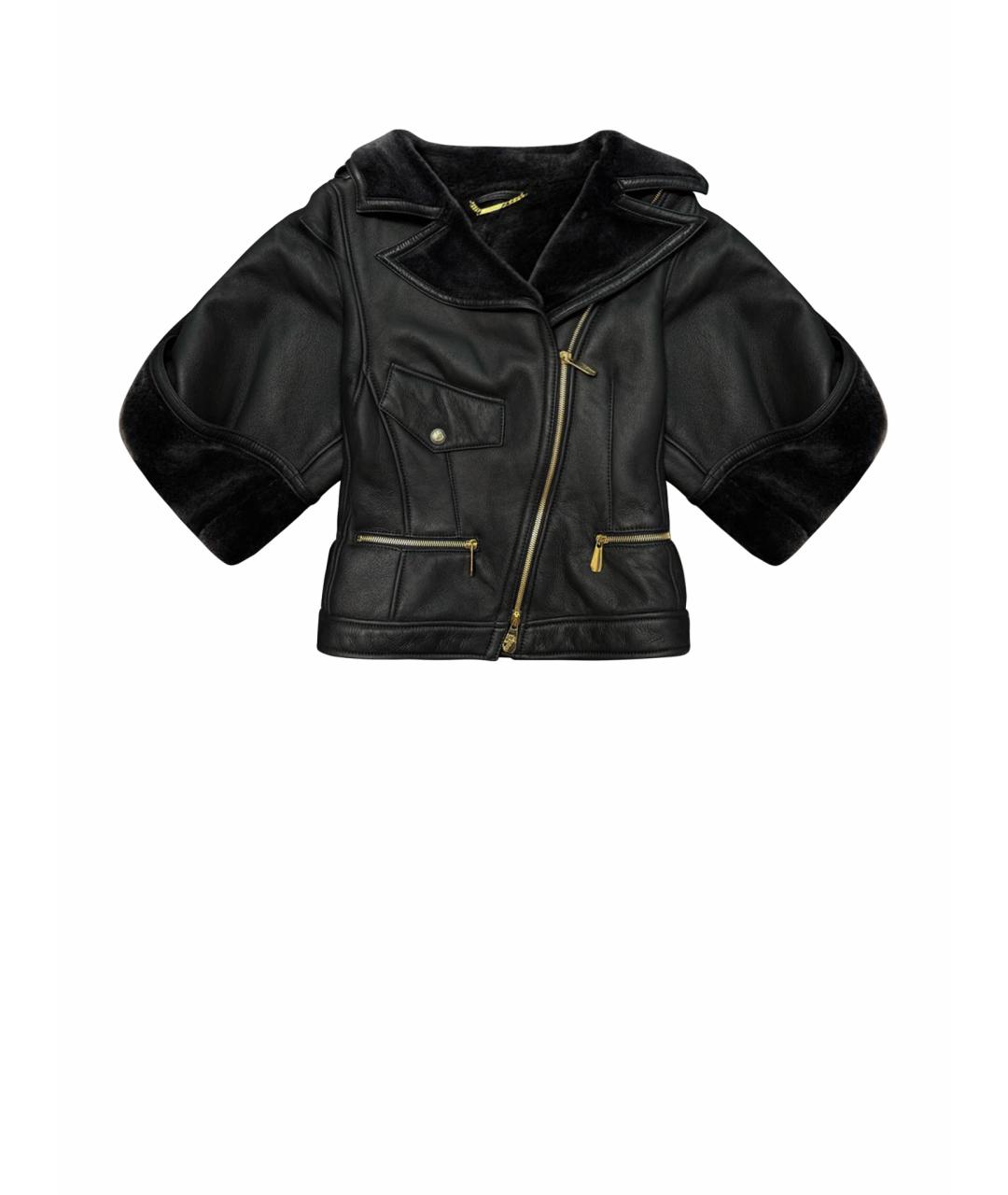 VERSACE COLLECTION Черная кожаная дубленка, фото 1