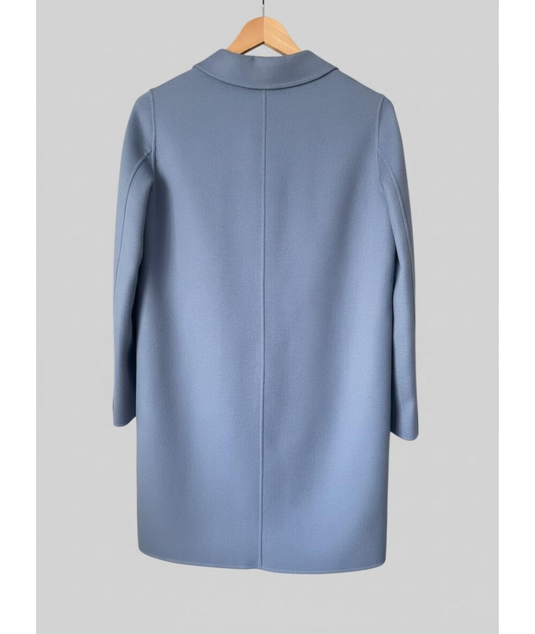 MAX MARA STUDIO Голубое шерстяное пальто, фото 7