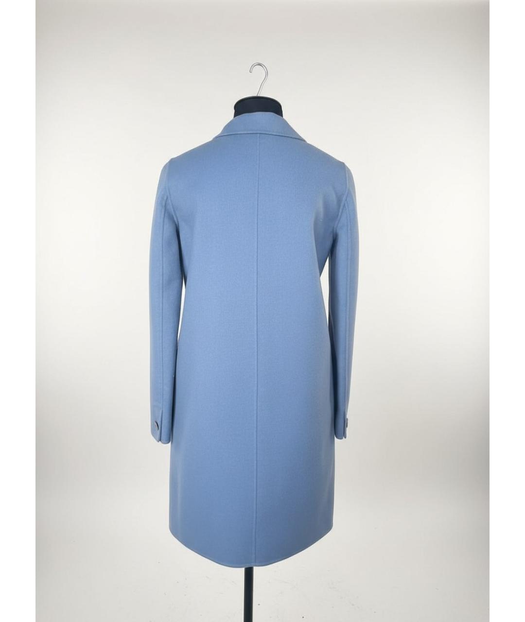 MAX MARA STUDIO Голубое шерстяное пальто, фото 5