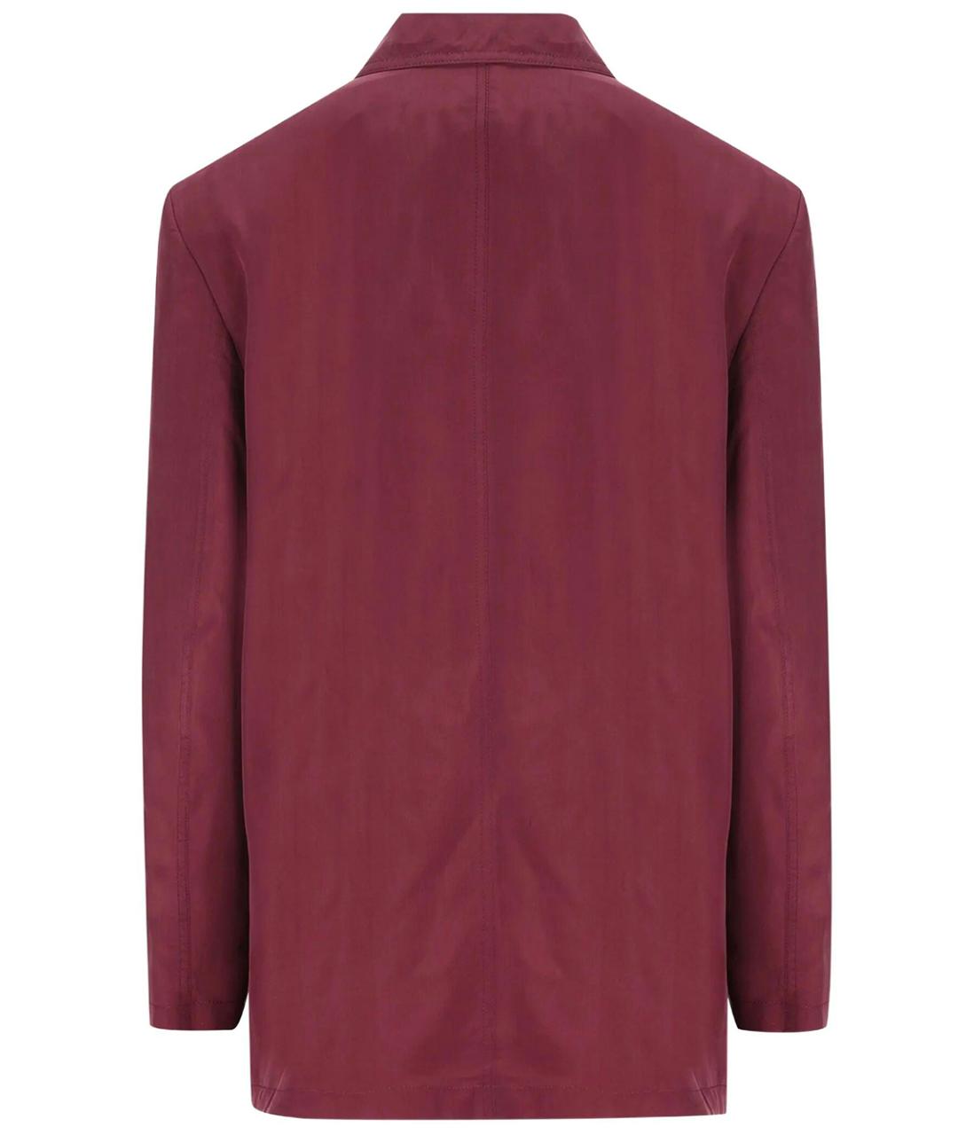 SAINT LAURENT Бордовый шелковый жакет/пиджак, фото 3