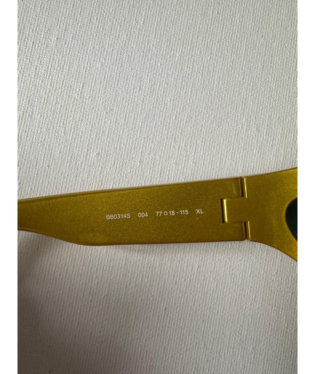 BALENCIAGA Золотые пластиковые солнцезащитные очки, фото 3