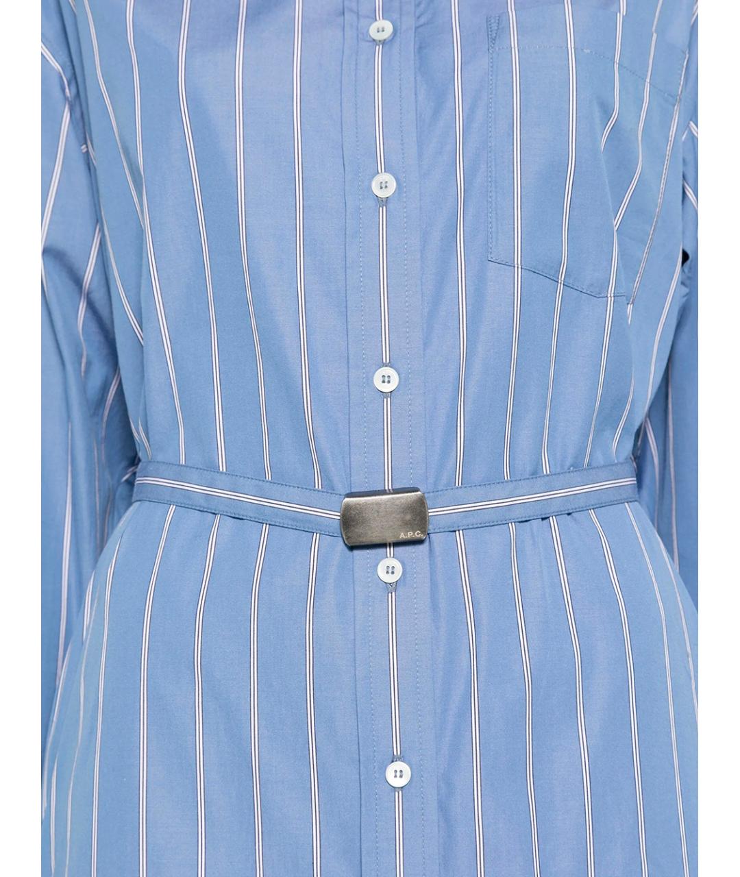 A.P.C. Голубое хлопковое повседневное платье, фото 3