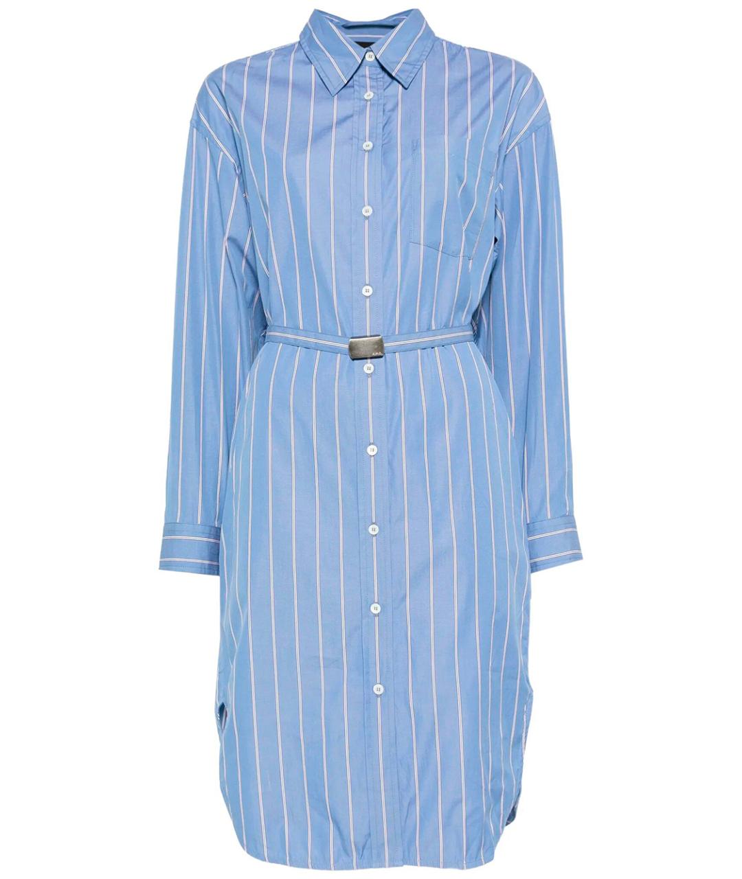 A.P.C. Голубое хлопковое повседневное платье, фото 1