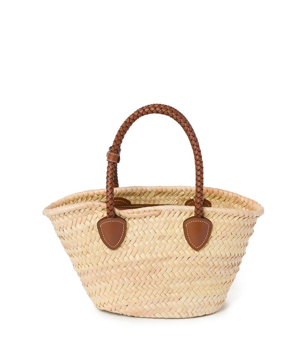 MIU MIU Бежевая пелетеная сумка тоут, фото 4