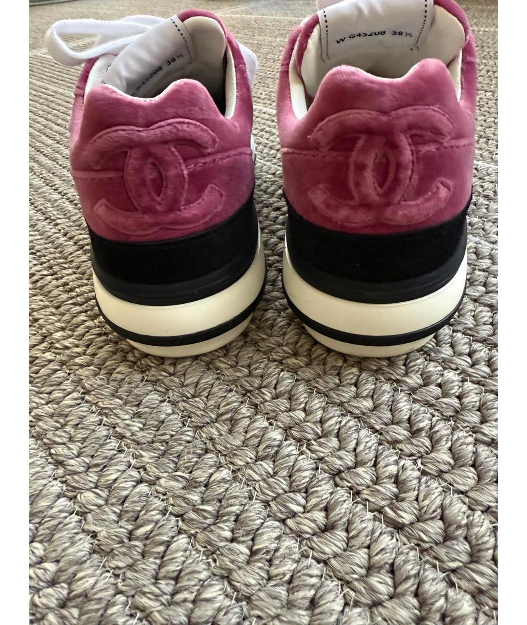 CHANEL Розовые замшевые кроссовки, фото 4