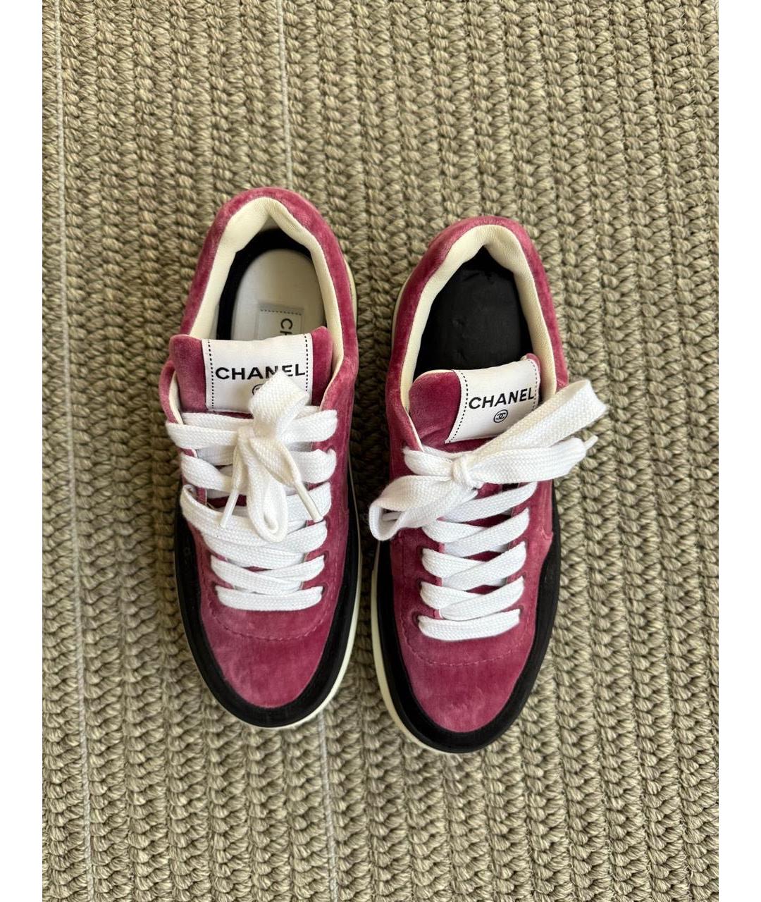 CHANEL Розовые замшевые кроссовки, фото 2