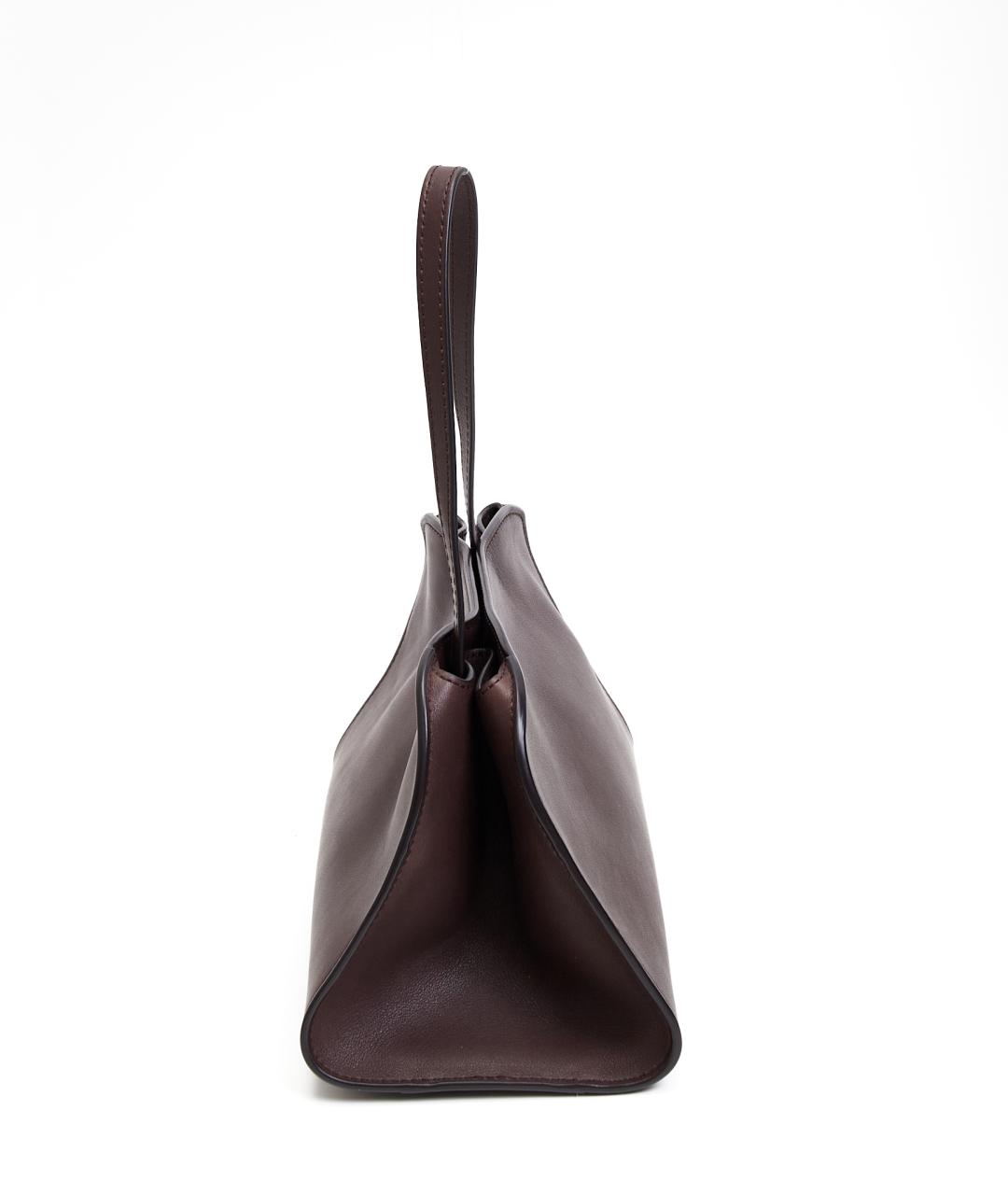 THE ROW Коричневая кожаная сумка с короткими ручками, фото 4