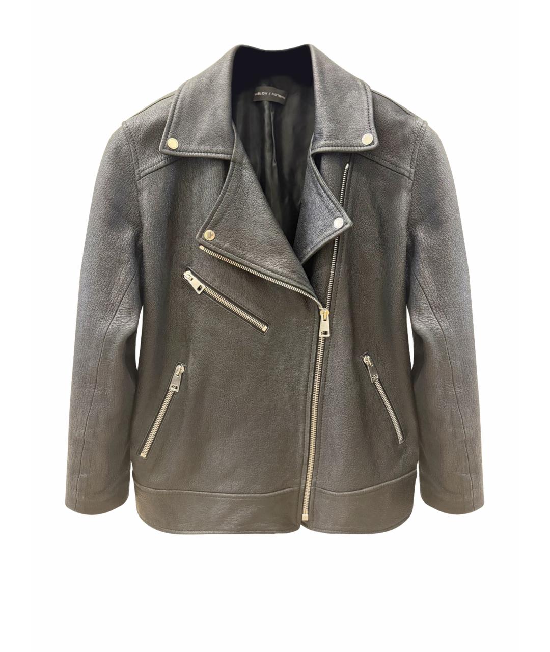 SLAVA MASLOV Черная кожаная куртка, фото 1