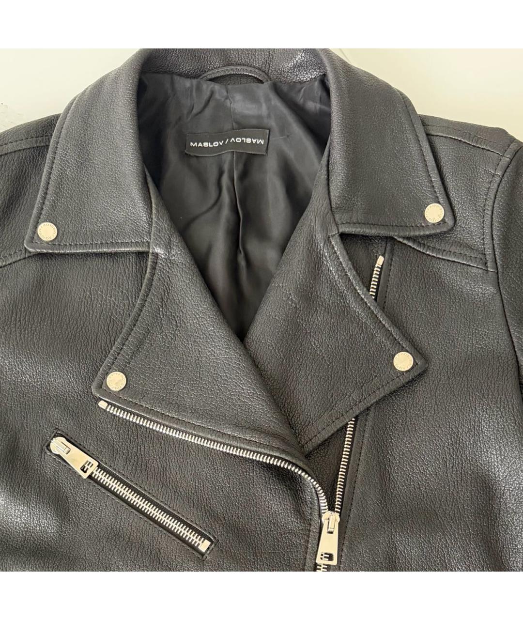 SLAVA MASLOV Черная кожаная куртка, фото 6