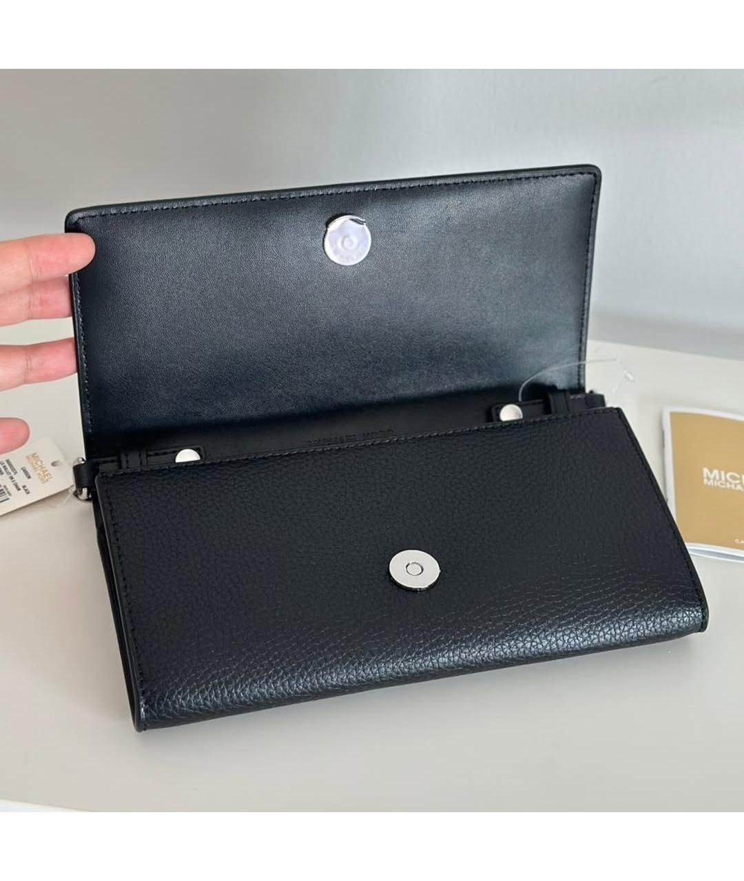 MICHAEL KORS Черная кожаная сумка через плечо, фото 5