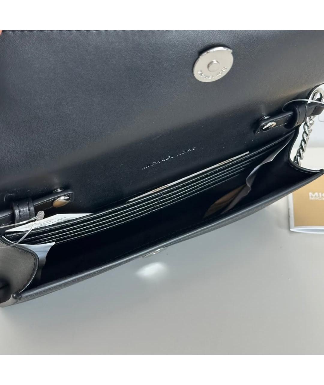 MICHAEL KORS Черная кожаная сумка через плечо, фото 7