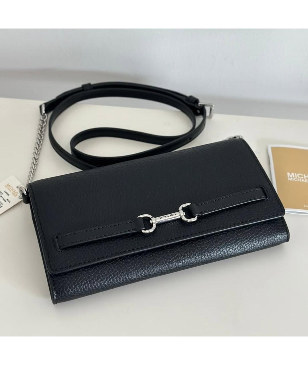 MICHAEL KORS Черная кожаная сумка через плечо, фото 8