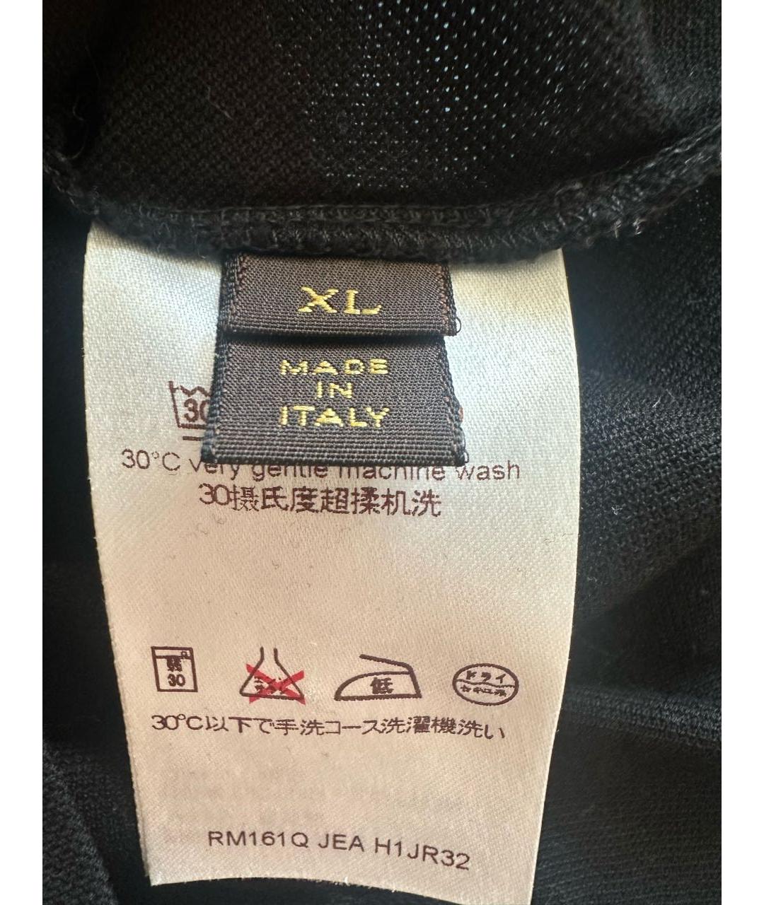 LOUIS VUITTON Черное хлопковое поло с коротким рукавом, фото 5