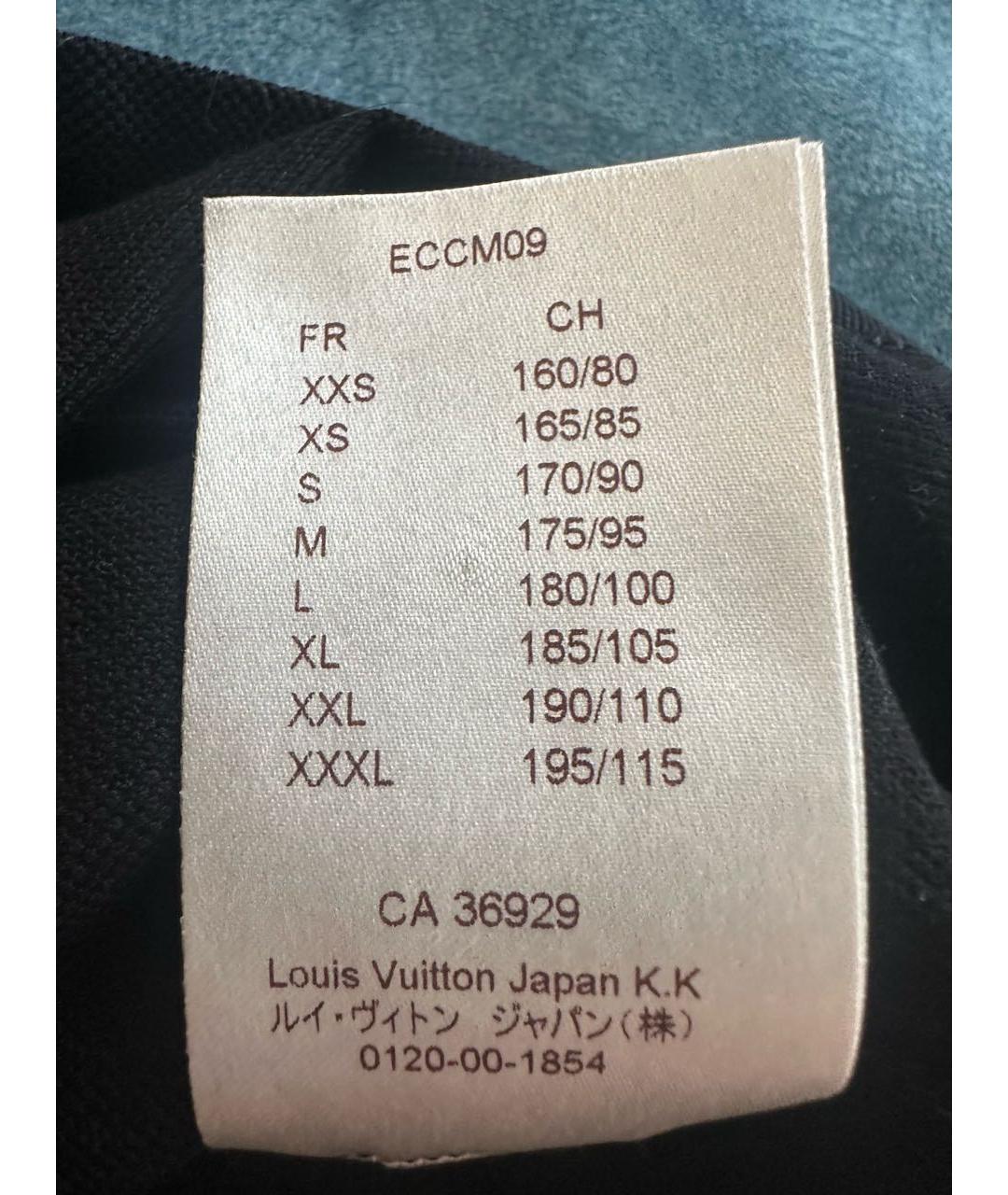 LOUIS VUITTON Черное хлопковое поло с коротким рукавом, фото 6