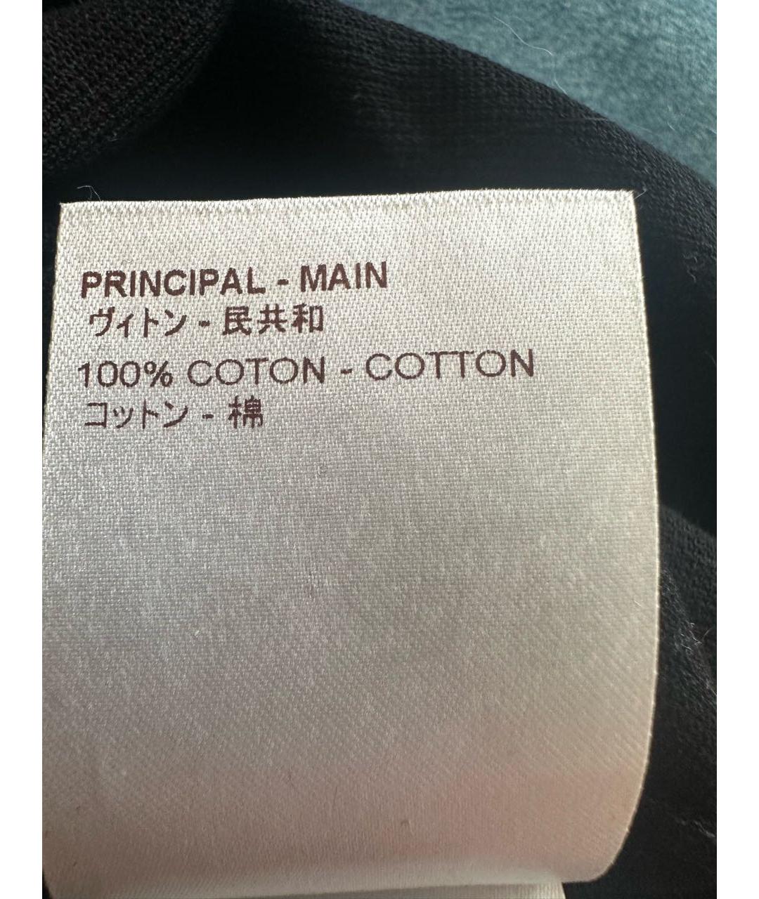 LOUIS VUITTON Черное хлопковое поло с коротким рукавом, фото 7