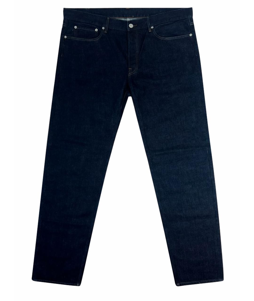 STONE ISLAND Темно-синие хлопковые прямые джинсы, фото 1