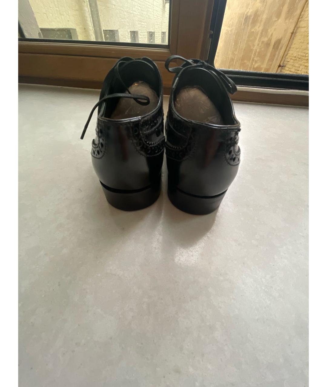 DOLCE&GABBANA Черные кожаные брогги и оксфорды, фото 4