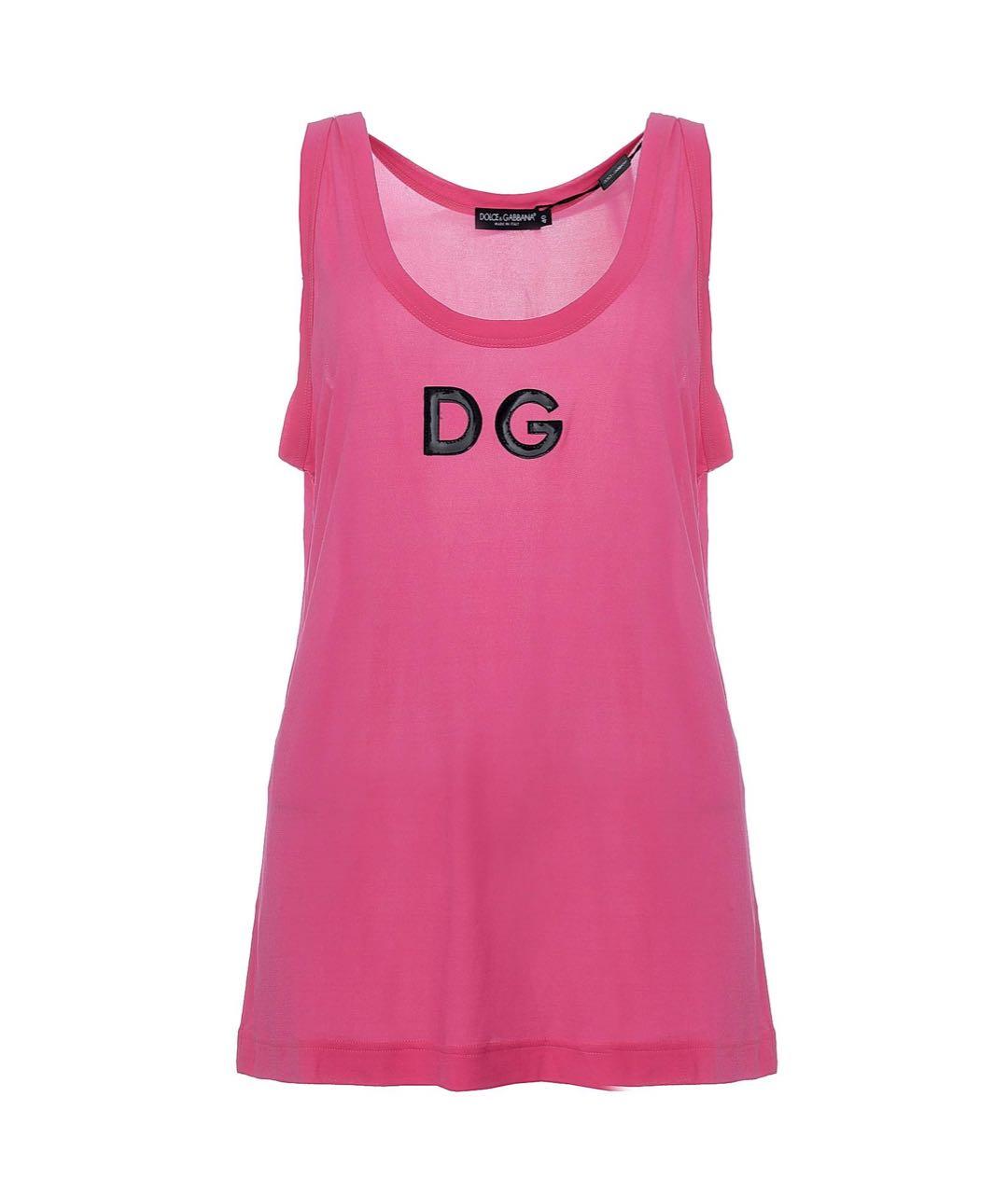 DOLCE&GABBANA Розовая вискозная майка, фото 9
