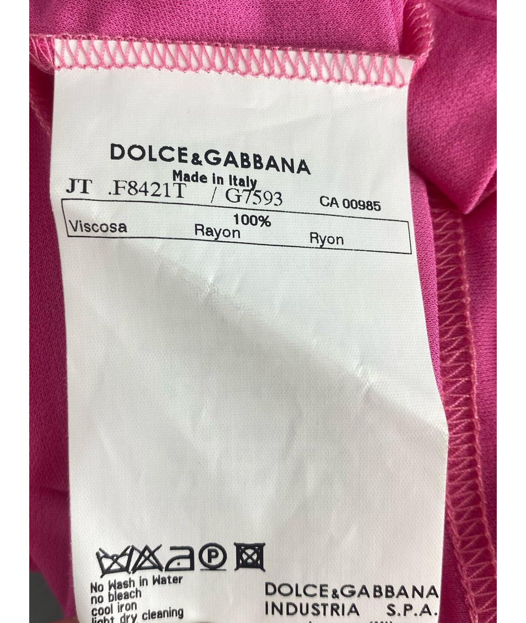 DOLCE&GABBANA Розовая вискозная майка, фото 6