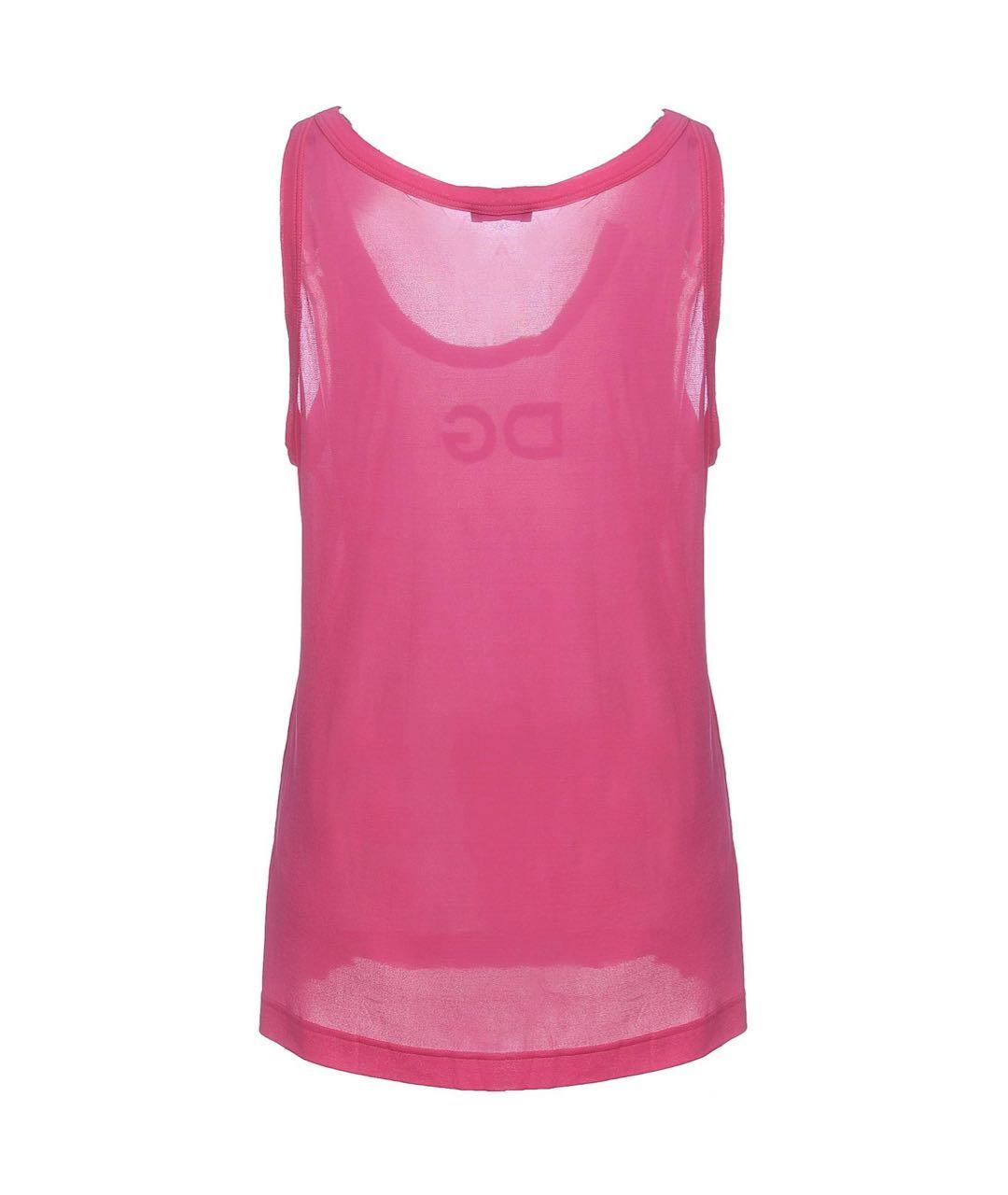 DOLCE&GABBANA Розовая вискозная майка, фото 2